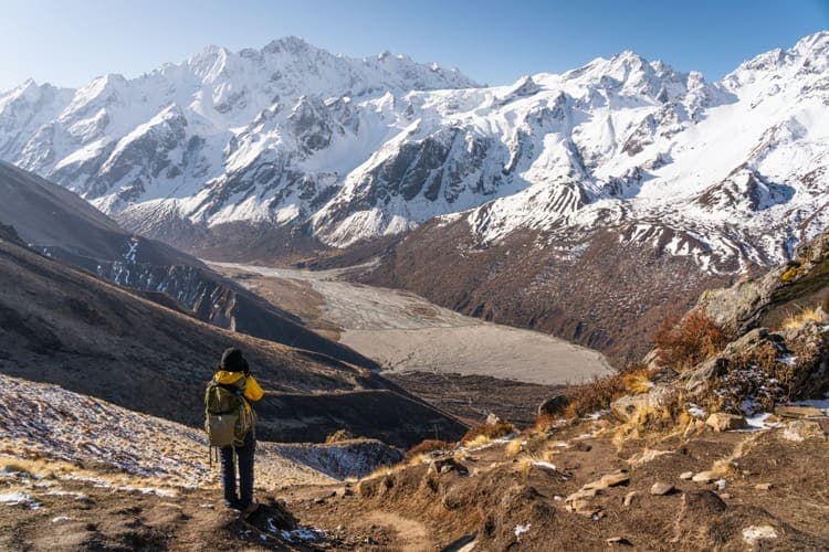 Helambu trek through traditional Sherpa villages with mountain views