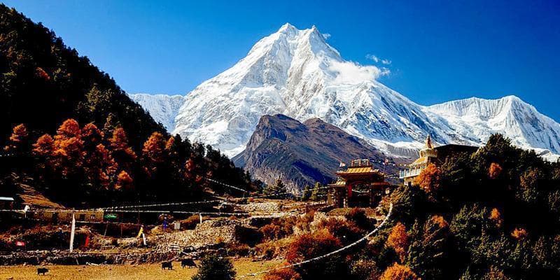 Manaslu trekking region in Nepal